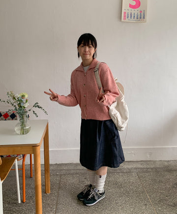 Herri Collar Crop Knit Cardigan